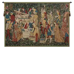 Medieval Vendages II Tapestry Wall Hanging 47 x 69 in Vineyard Harvest Jacquard Woven European Wall Decor