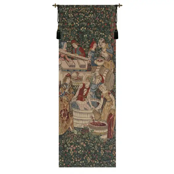 Vendage Portiere, Left Side Small Tapestry Wall Art
