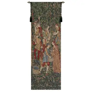 Medieval Vendage Portiere Right Side Tapestry Wall Hanging 69 x 26 in Jacquard Woven European Wall Decor