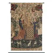 Lady and the Organ, Beige  Tapestry Wall Art