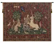 Lady and the Mirror (with Border) Tapestry Wall Art