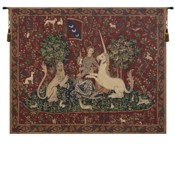 Lady and the Mirror (with Border) Tapestry Wall Art