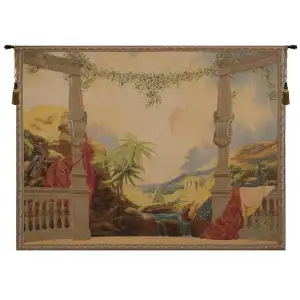 Panoramique French Tapestry Wall Hanging 80x60 Inch Cotton Jacquard Woven Wall Tapestry