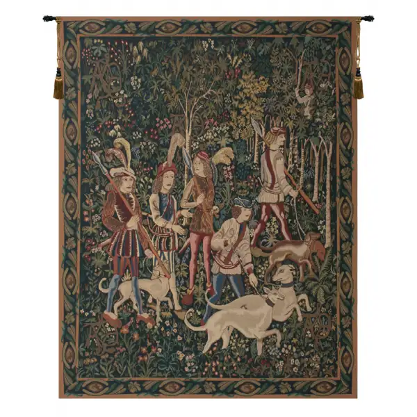 Unicorn Hunt with Border Tapestry Wall Art