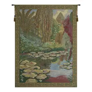 Claude Monet's Ville de Vertheuil Vintage Tapestry Wall Hanging 46 x 34 in French Impressionist Landscape Decor