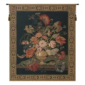 Abraham Mignon Mignon Bouquet Decorative Tapestry Wall Hanging 40 x 33 in Floral Still Life Woven Decor