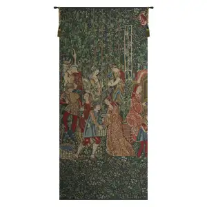 Medieval Wine Makers Tapestry Wall Hanging 97 x 44 in Vineyard Harvest Jacquard Woven European Wall Decor