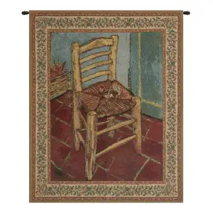 Vincent Van Gogh The Chair Tapestry Wall Hanging 33 x 26 in Impressionist Still Life Jacquard Woven Wall Decor