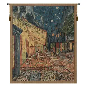 Vincent Van Gogh Terrace Tapestry Wall Hanging 40 x 33 in Cafe Terrace Impressionist Jacquard Woven Wall Decor