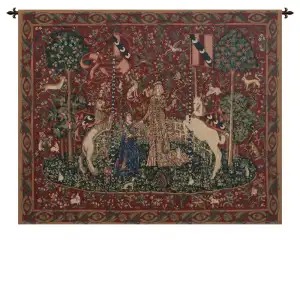 Medieval Taste With Border Tapestry Wall Hanging 33 x 43 in Lady Unicorn French Jacquard Woven Wall Decor