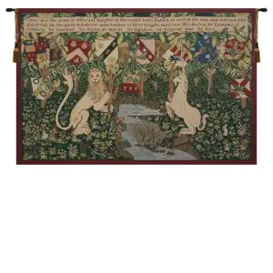 William Morris Arms of the Knights Tapestry Wall Hanging 45 x 69 in Medieval Jacquard Woven European Decor