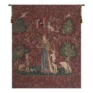 Medieval Touch Lady and Unicorn Tapestry Wall Hanging 69 x 62 in French Jacquard Woven Renaissance Wall Decor