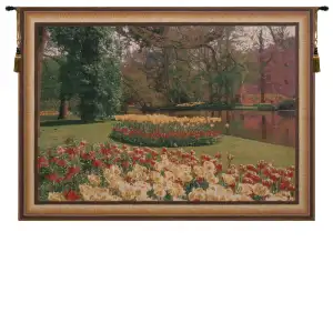 Keukenhof Belgian Tapestry Wall Hanging 26x40 Inch Cotton Jacquard Woven Wall Tapestry
