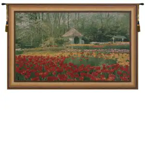 Keukenhof Belgian Tapestry Wall Hanging 48x69 Inch Cotton Jacquard Woven Wall Tapestry - B - H 26" x W 40"