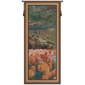 Keukenhof Portiere Belgian Tapestry Wall Hanging 66x29 Inch Cotton Jacquard Woven Wall Tapestry