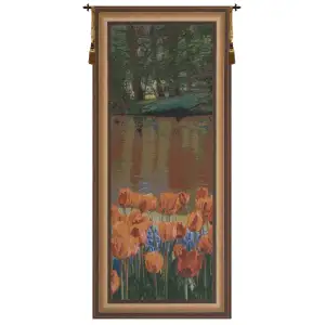 Keukenhof Portiere Belgian Tapestry Wall Hanging 66x29 Inch Cotton Jacquard Woven Wall Tapestry