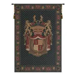 Medieval Royal Crest II Tapestry Wall Hanging 69 x 47 in Heraldic Renaissance Jacquard Woven European Wall Decor