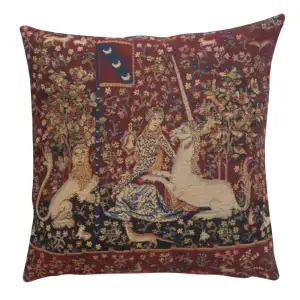 Medieval Sight II Tapestry Pillow Cover 16x16 Inch Cotton Jacquard Woven Cushion Cover