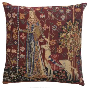 Medieval Touch Tapestry Pillow Cover 16x16 Inch Cotton Jacquard Woven Cushion Cover
