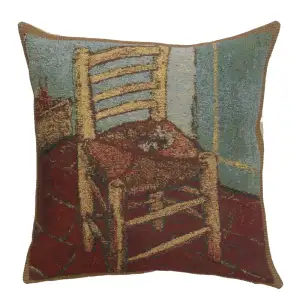 Vincent Van Gogh The Chair Tapestry Pillow Cover 16x16 Inch Cotton Jacquard Woven Cushion Cover