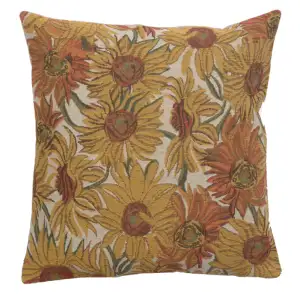 Vincent Van Gogh Suns Yellow Tapestry Pillow Cover 16x16 Inch Cotton Jacquard Woven Cushion Cover
