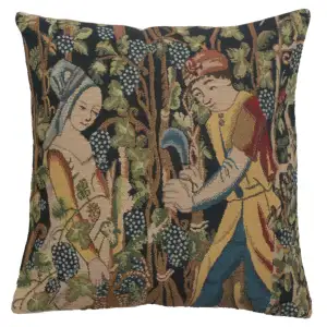 Vendages Belgian Tapestry Pillow Cover 16x16 Inch Cotton Jacquard Woven Cushion Cover