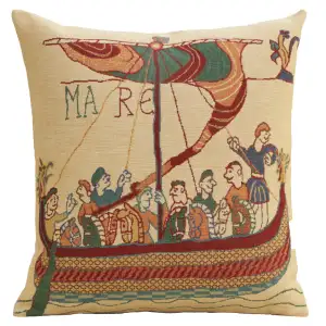 Bayeux Mare Medieval Tapestry Pillow Cover 16x16 Inch Cotton Jacquard Woven Cushion Cover