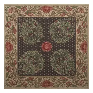 Tree of Life Brown Belgian Jacquard Woven Tapestry Throw Blanket 59x59 Inch Decor
