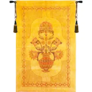 Flowers in a Vase European Tapestry Wall Hanging  76x54 Inch Cotton Jacquard Woven Wall Tapestry