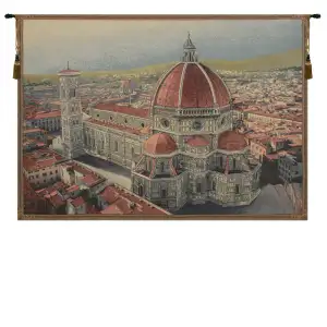Florence Cathedral Italian Tapestry Wall Hanging 38x52 Inch Cotton Jacquard Woven Wall Tapestry