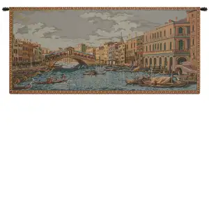 Grand Canal Italian Tapestry Wall Hanging 12x30 Inch Cotton Jacquard Woven Wall Tapestry