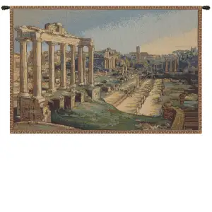 Canaletto Fori Romani Tapestry Wall Hanging 12 x 19 in Ancient Rome Jacquard Woven Italian Wall Art Decor