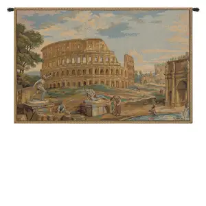 Canaletto Colosseo Tapestry Wall Hanging 12 x 19 in Rome Colosseum Jacquard Woven Italian European Wall Decor