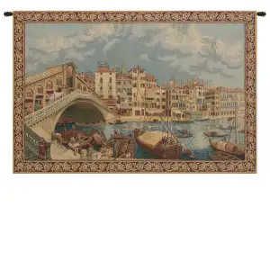 Ponte di Rialto Italian Tapestry Wall Hanging 13x19 Inch Cotton Jacquard Woven Wall Tapestry - A - H 13" x W 19"