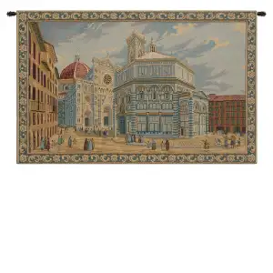 Alberto Passini Duomo e Battistero Firenze Italian Tapestry Wall Hanging 12x19 Inch Cotton Jacquard Woven Wall Tapestry - A - H 12" x W 19"