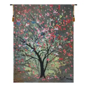 Simon Bull Hopeful Tree Tapestry Wall Hanging 34 x 26 in Contemporary Botanical Jacquard Woven Fine Art Decor