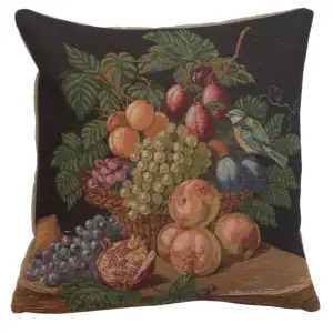 Home Decor Fruit Basket Tapestry Pillow Cover 19x19 Inch Cotton Jacquard Woven Cushion Cover