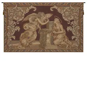 Alberto Passini Annunciation Religious Tapestry Wall Hanging 24 x 42 in Jacquard Woven Christian Religious Wall Art