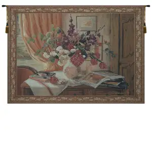 Claude Monet Retrospective Tapestry Wall Hanging 37 x 53 in Impressionist Fine Art Jacquard Woven European Wall Decor