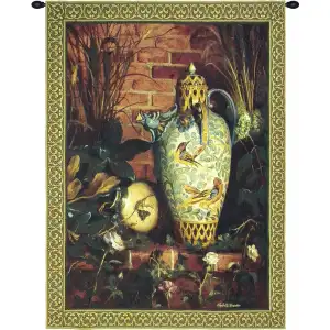 Chosen Clay Floral Tapestry Wall Hanging 53 x 39 in Botanical Flowers Jacquard Woven Traditional Decorative Wall Decor