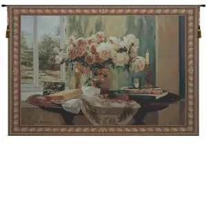 Present for Lindsay Floral Tapestry Wall Hanging 37 x 53 in Botanical Flowers Jacquard Woven Traditional Wall Decor