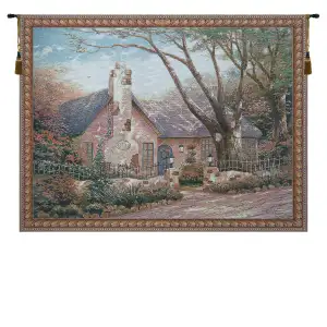Morning Glory Tapestry Wall Hanging 40 x 53 in Country Landscape Jacquard Woven Scenic Traditional Wall Decor