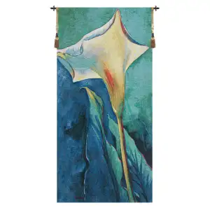 Simon Bull Into Silence Tapestry Wall Hanging 56 x 27 in Contemporary Floral Jacquard Woven Fine Art Decor