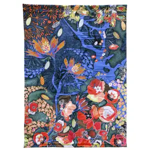 Le Jardin De Tal French Tapestry Wall Hanging 80 x 58 in Garden Landscape Jacquard Woven European Wall Decor