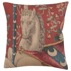 Monokeros French Tapestry Pillow Cover 18x18 Inch Cotton Jacquard Woven Cushion Cover