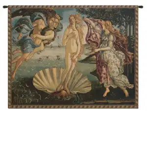 Sandro Botticelli Nascita di Venere Tapestry Wall Hanging 36 x 54 in Renaissance Venus Jacquard Woven Italian Decor