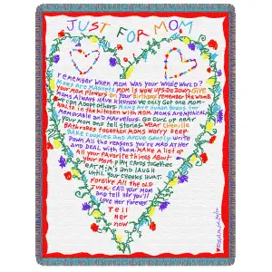 Just for Mom Jacquard Woven Tapestry Throw Blanket 48x68 Inch Mother's Gift Decor