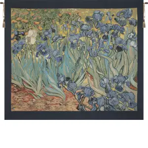 Vincent Van Gogh Iris Tapestry Wall Hanging 48 x 63 in Floral Impressionist Jacquard Woven Fine Art Decor