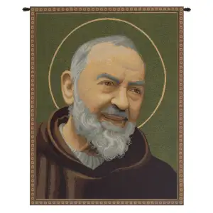San Pio Father Pio Tapestry Pillow Cover 24x20 Inch Cotton Jacquard Woven Cushion Cover
