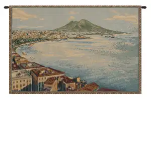 Alessia Cara Gulf of Naples Tapestry Wall Hanging 12x19 Inch Cotton Jacquard Woven Wall Tapestry